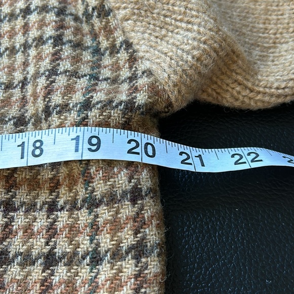 Ralph Lauren Womens Vintage Houndstooth Cardigan Wool Sweater Suede Elbow Sz M - Picture 10 of 13